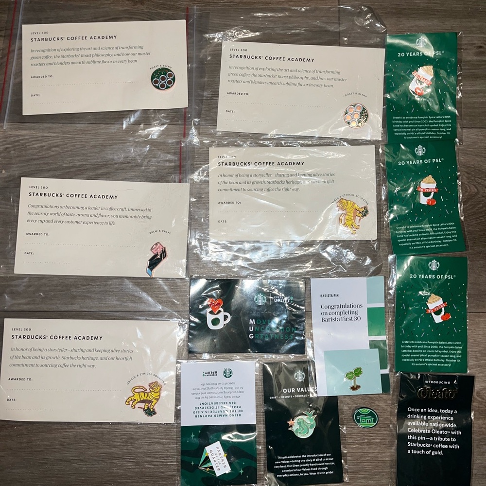 Lot of 15 Starbucks Lapel Pins